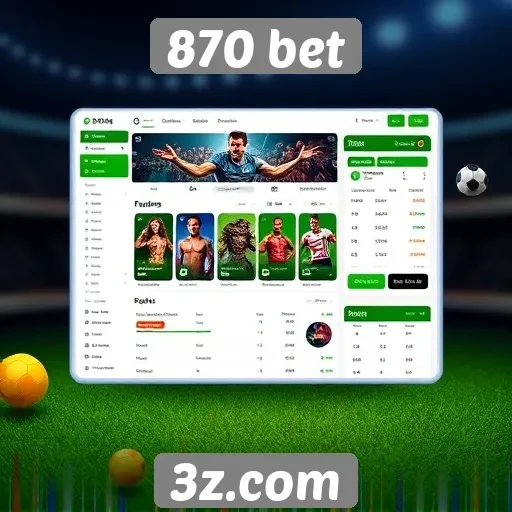 Análise da interface do site de jogos 870 bet