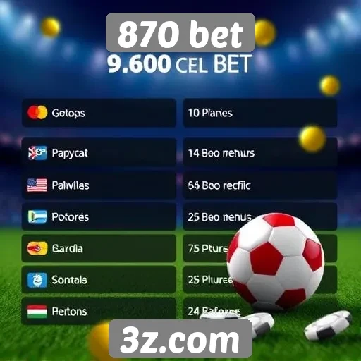 Métodos de pagamento disponíveis no 870 bet